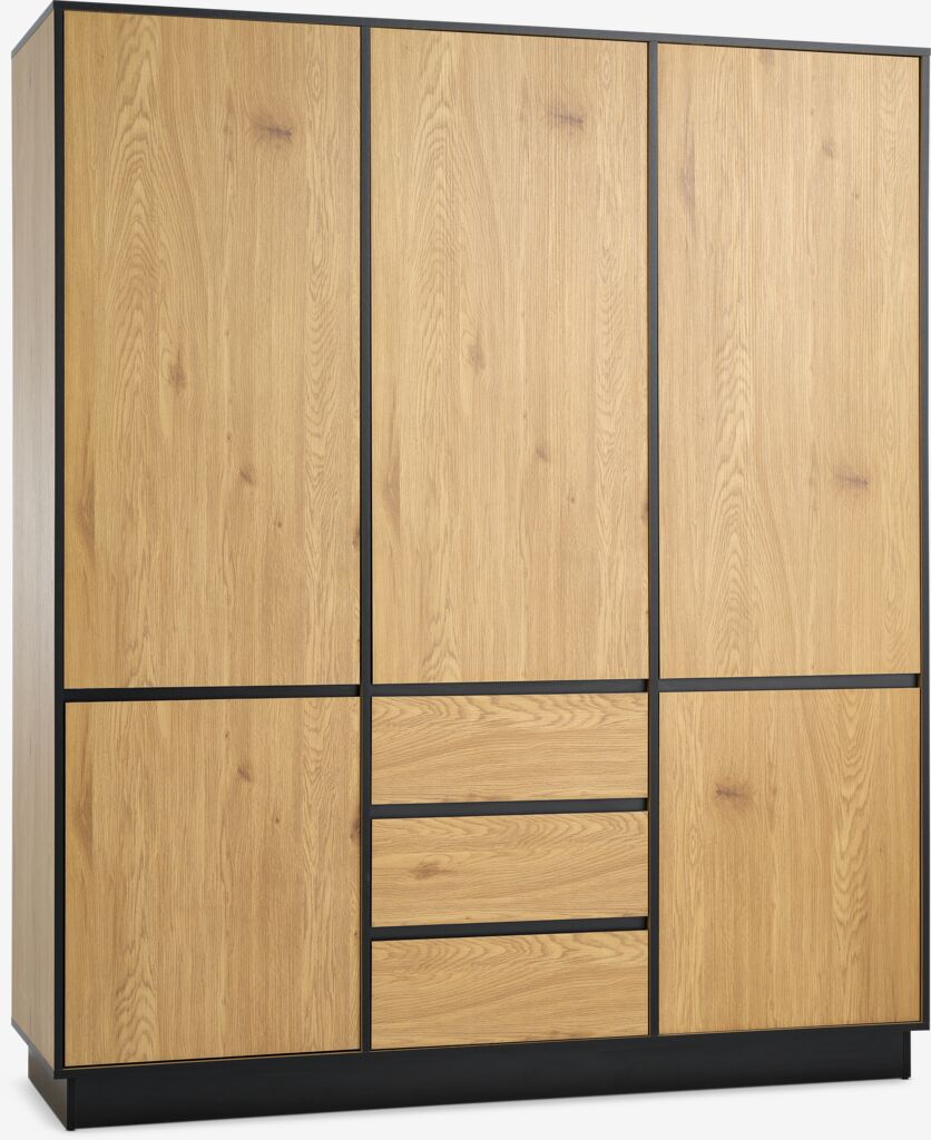 Kleiderschrank ODENSE 179x210 5 Türen 3 S warm Eichefarben