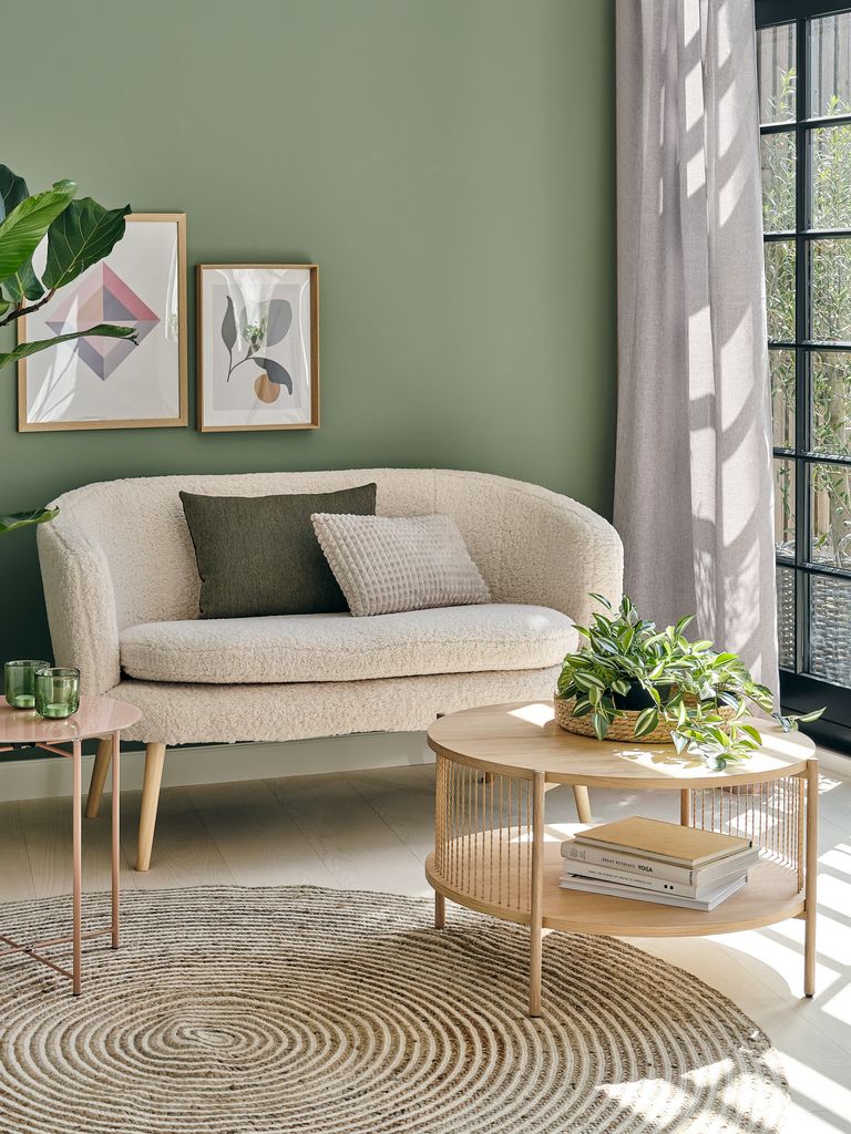 Sofa GISTRUP 2-Sitzer off-white Teddystoff