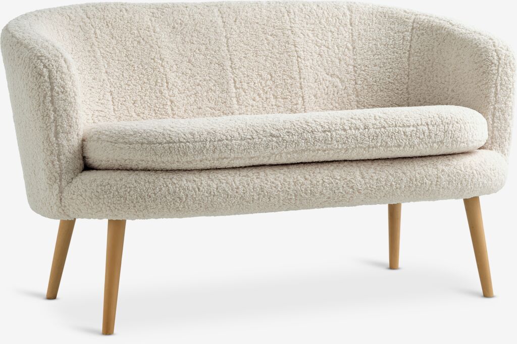 Sofa GISTRUP 2-Sitzer off-white Teddystoff