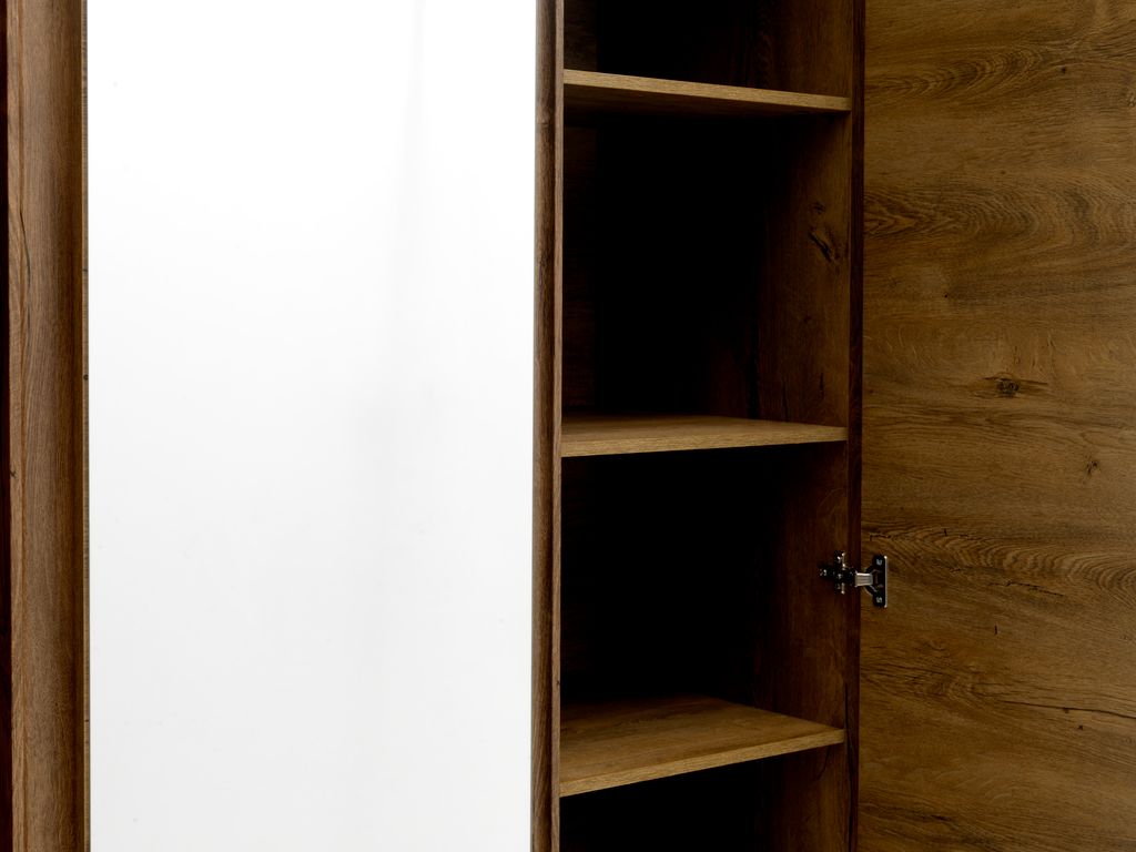 Kleiderschrank VEDDE 220x197 m/Spiegel Wildeiche dunkel