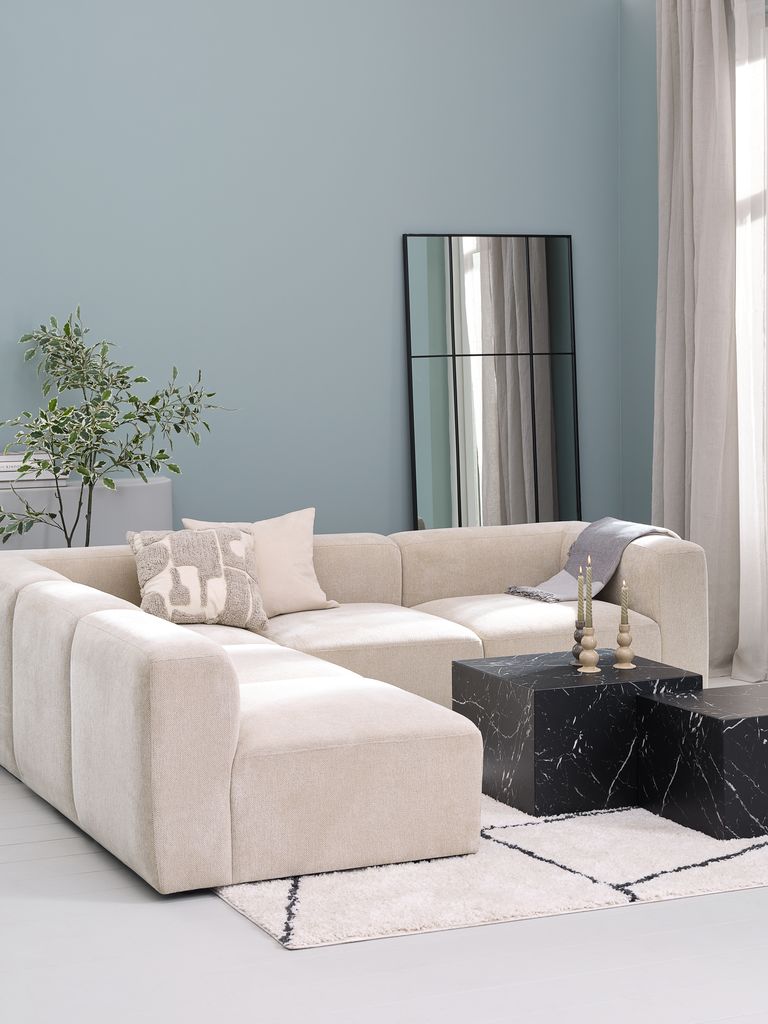 Modulares Sofa SKEJBY 5 Pers. Ecke beige Stoff