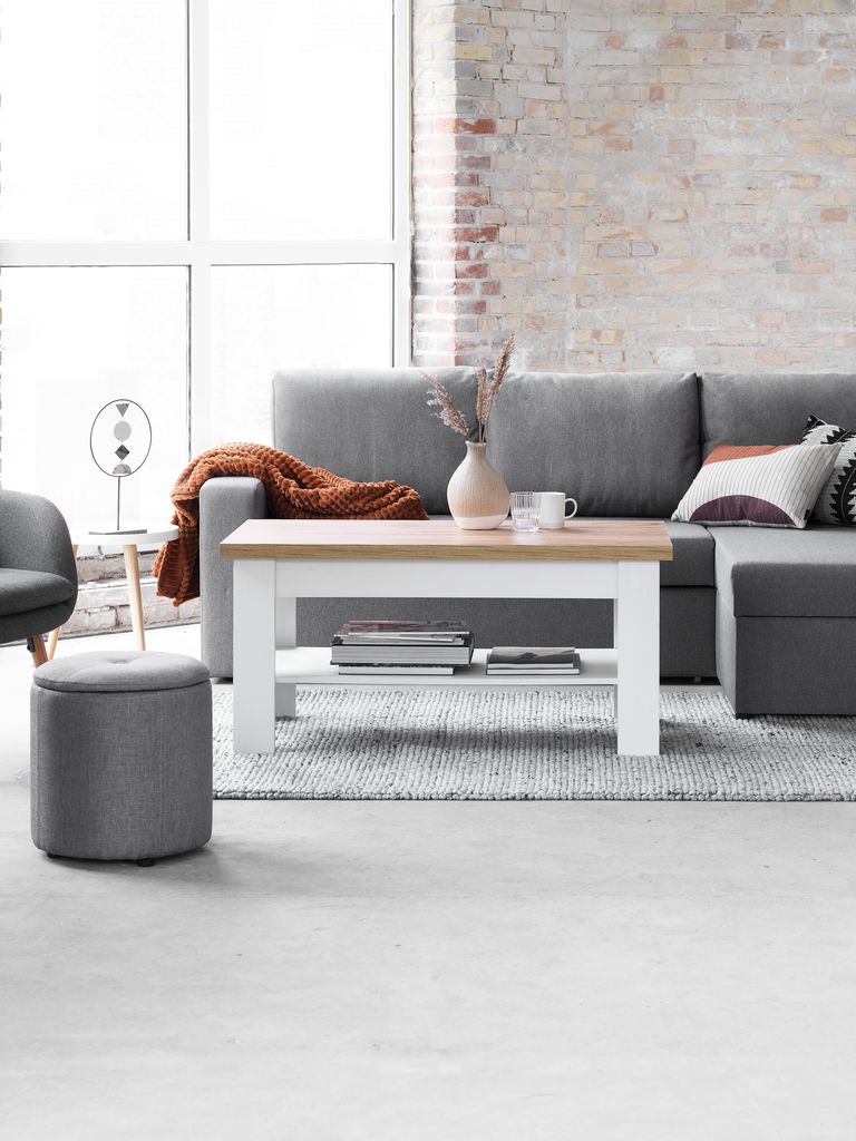Couchtisch MARKSKEL 60x110 weiß/Wildeiche Natur