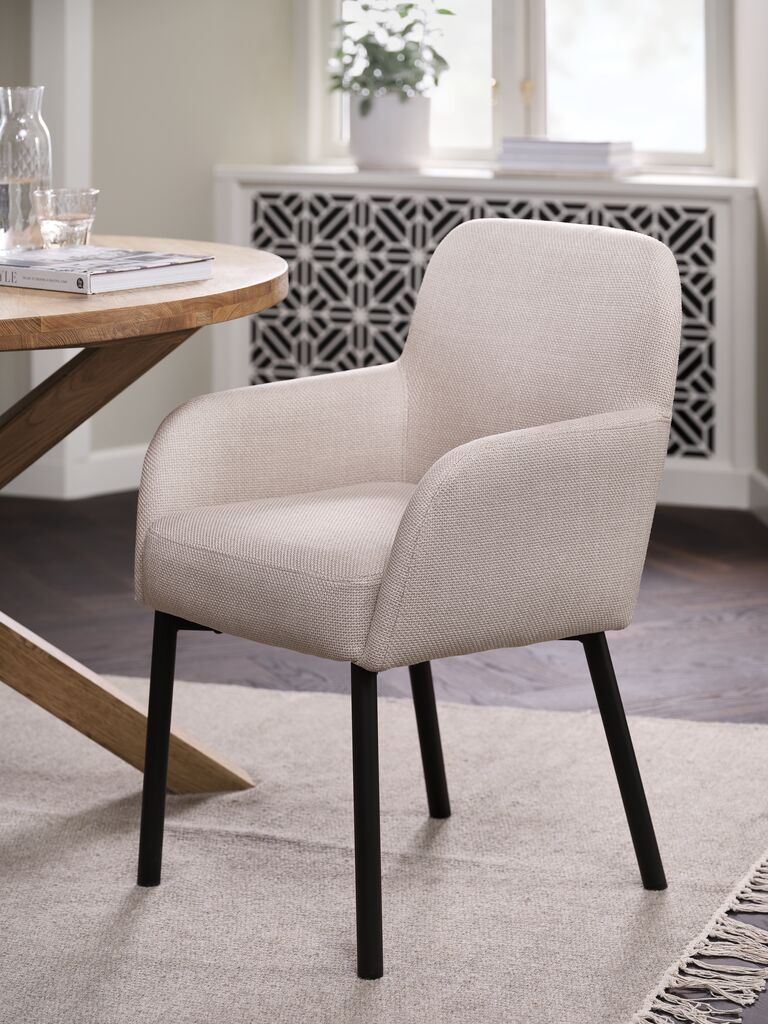 Esszimmerstuhl SOTTRUP beige Stoff/schwarz