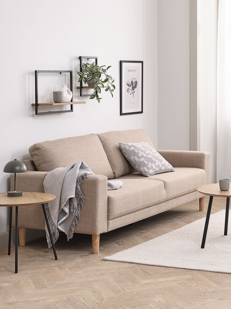 Sofa EGENSE 3-Sitzer sand Stoff