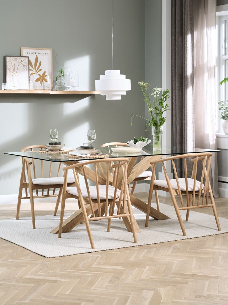 AGERBY L190 Tisch Eiche natur + 4 LYKSBORG Stühle Eiche n