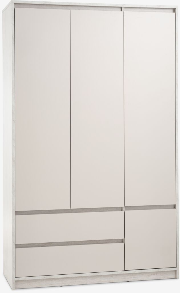 Kleiderschrank BILLUND 119x193 4 Türen 2 S. travertin/beige