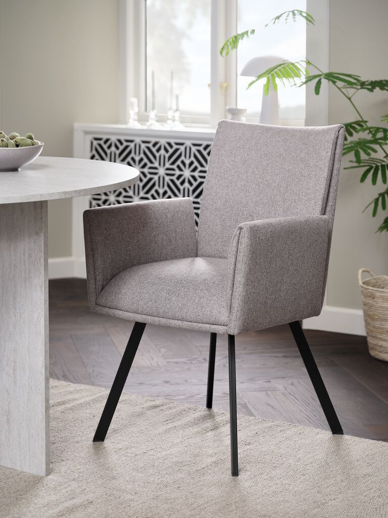 Esszimmerstuhl GJESING beige Stoff/schwarz