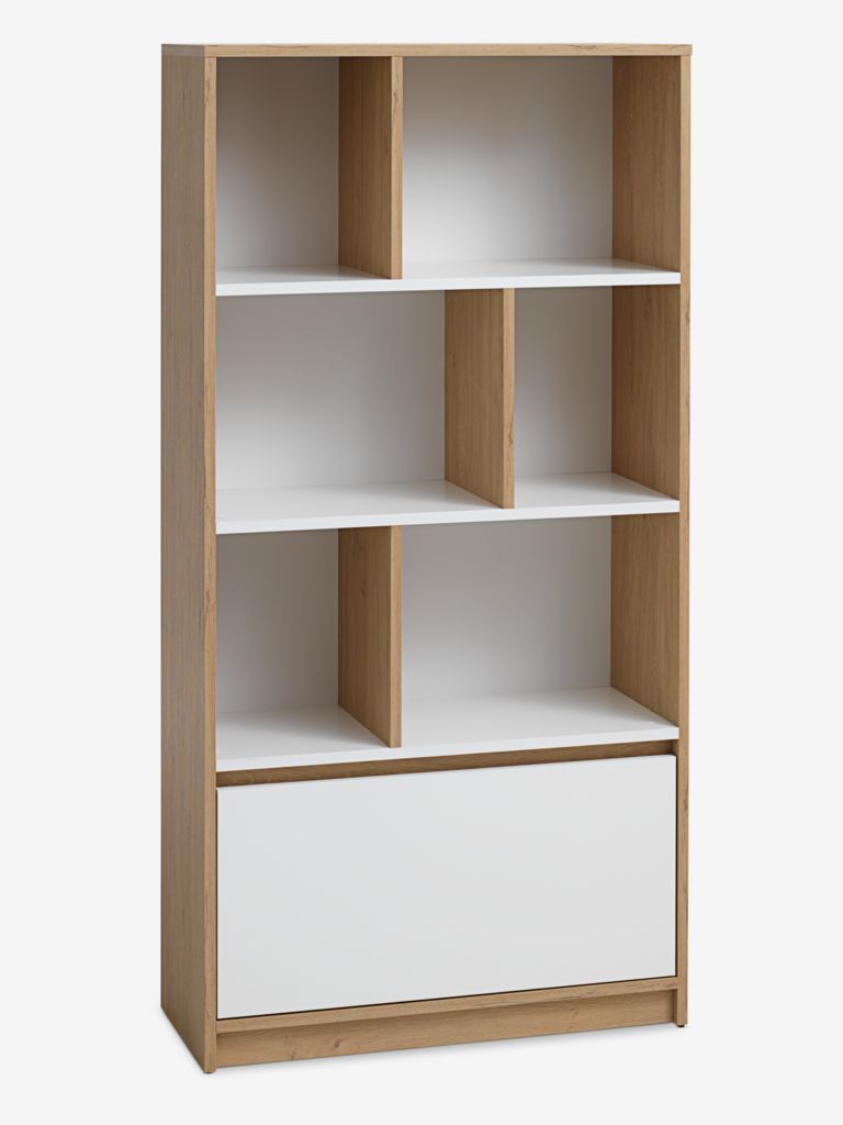 Bücherregal BILLUND 1 Schublade Eiche natur/weiß