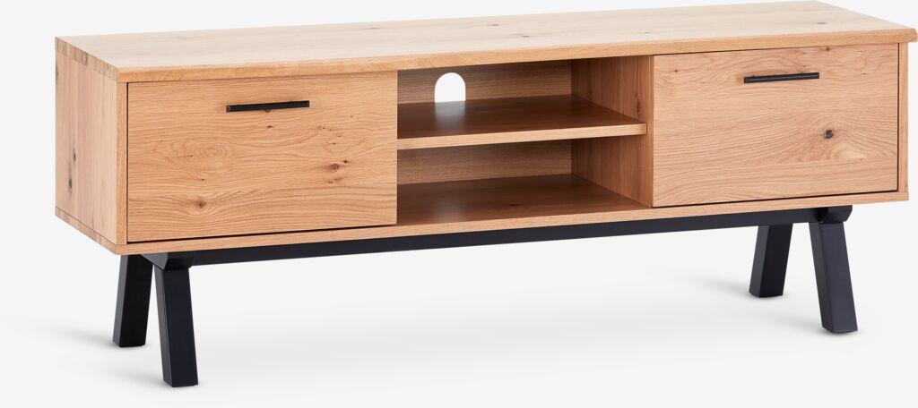 TV-Bank SANDBY 2 Türen Eiche natur/schwarz