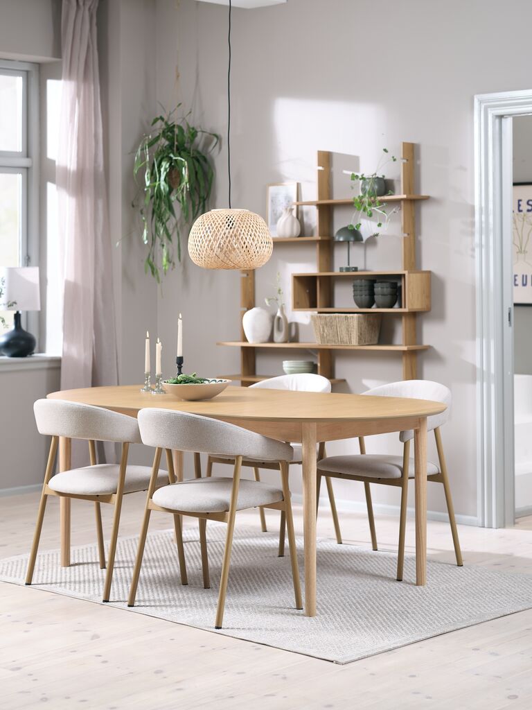 MARSTRAND L200 Tisch Eiche natur + 4 EJSING beige