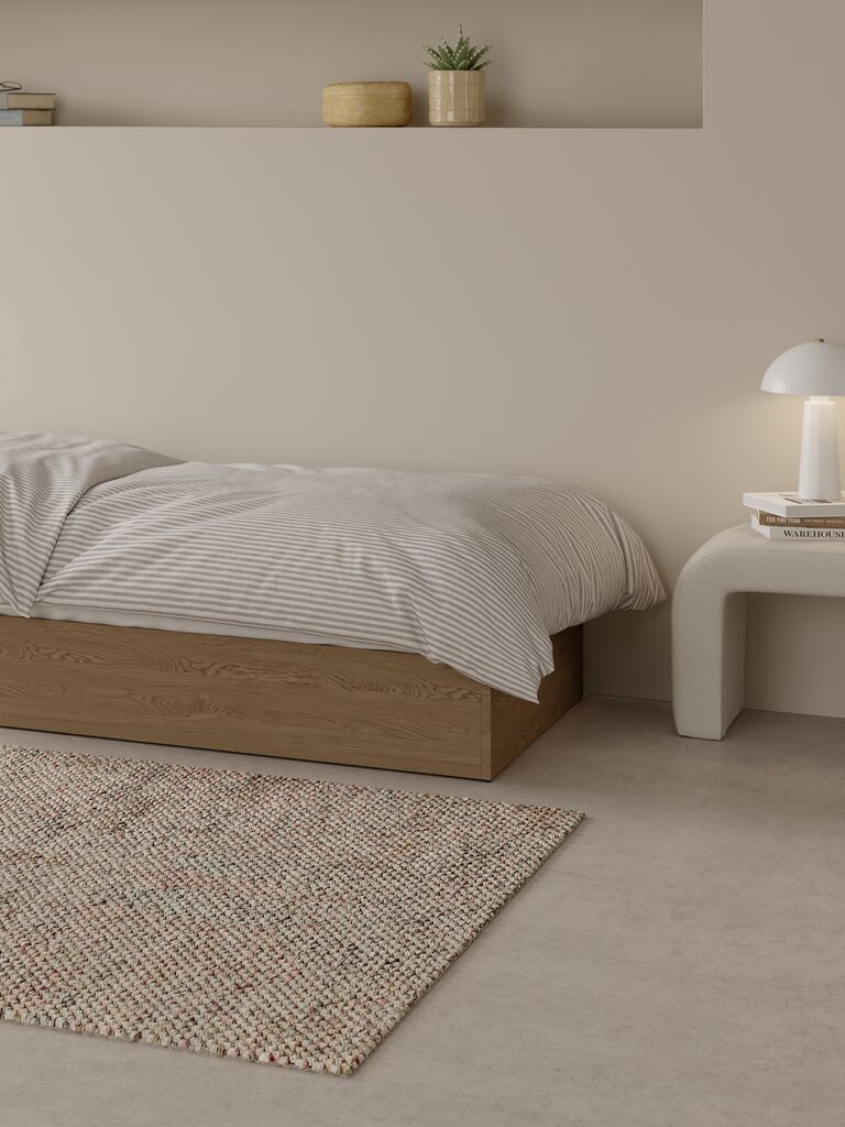 Bett mit Stauraum SEDEN 90x200 seitl. Hebefunktion natur