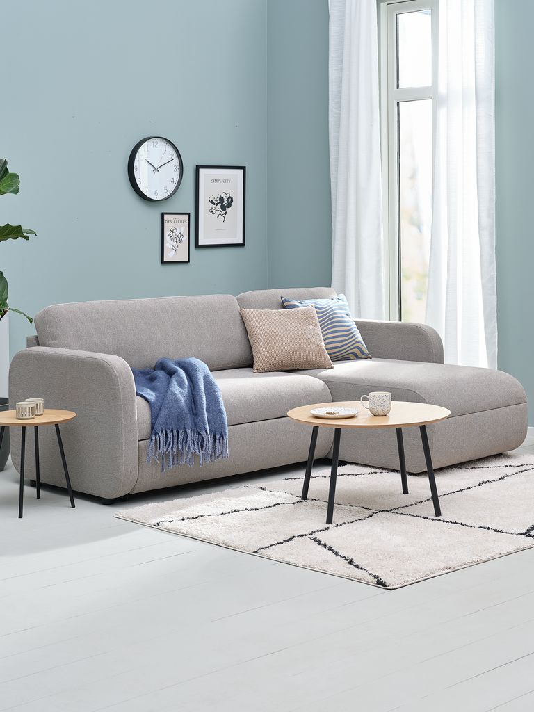 Schlafsofa Chaiselongue MOMMARK Stoff beige