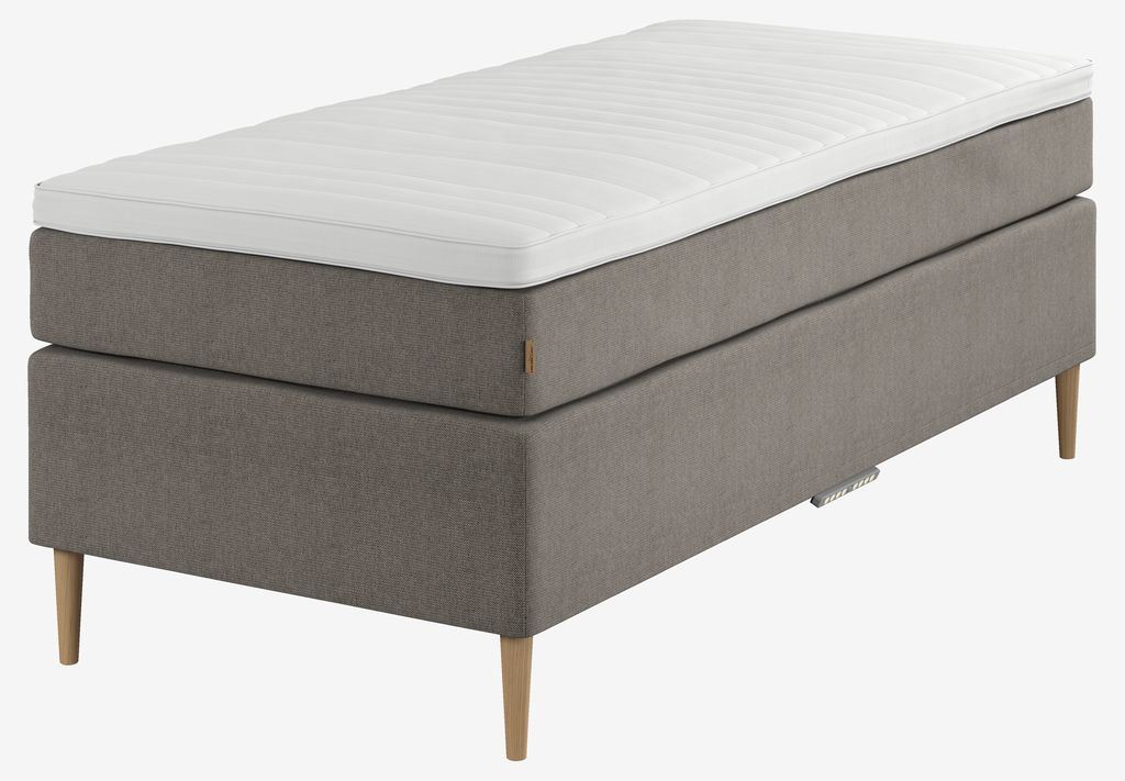 Boxspringbett 90x200cm ROGGA grau-21 medium