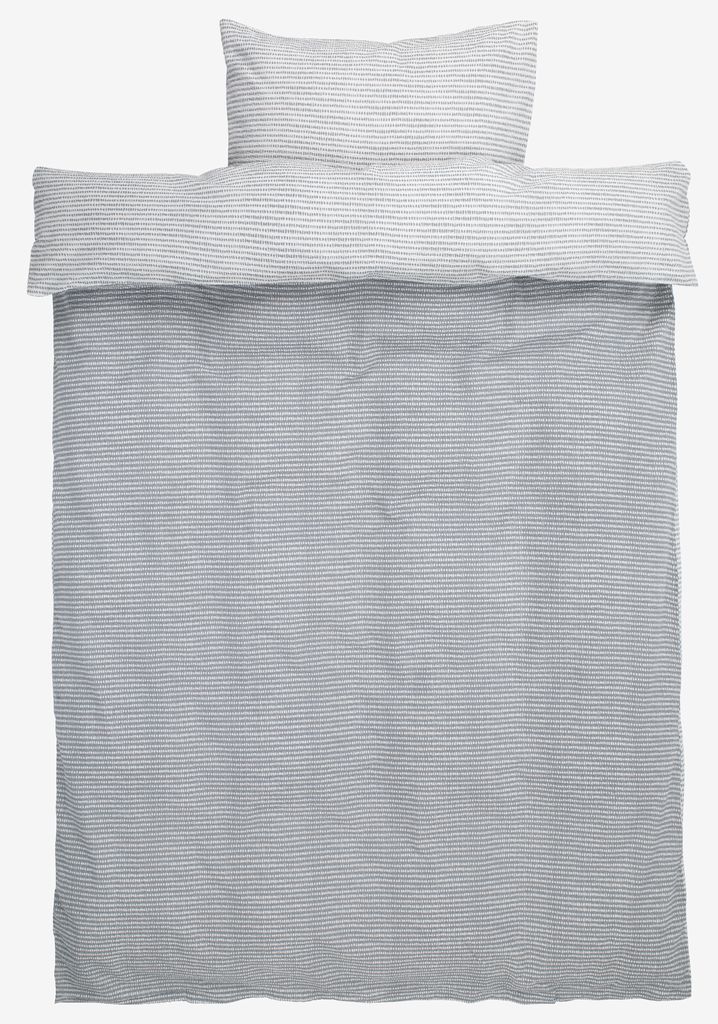 Seersucker-Bettwäsche LOLA 155x220 grau/weiß