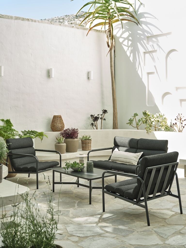 Lounge-Set LILLESTROEM 4 Pers. schwarz