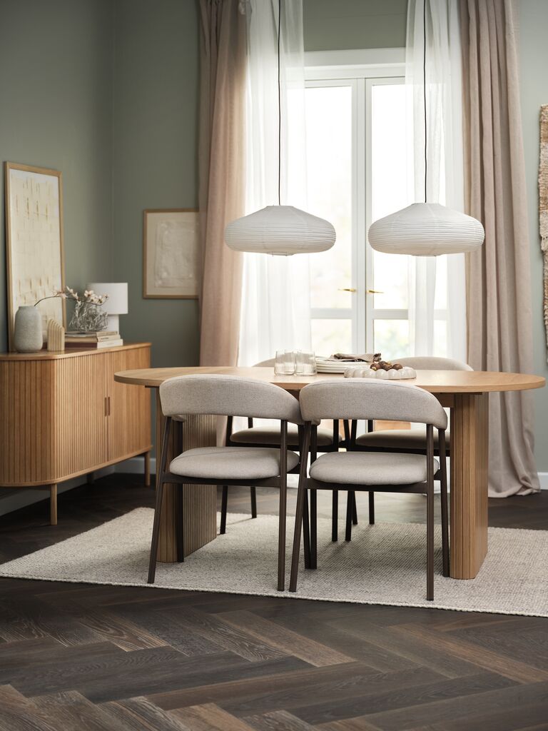 Sideboard LYNGVIG 160 cm 2 Rollläden Eiche natur