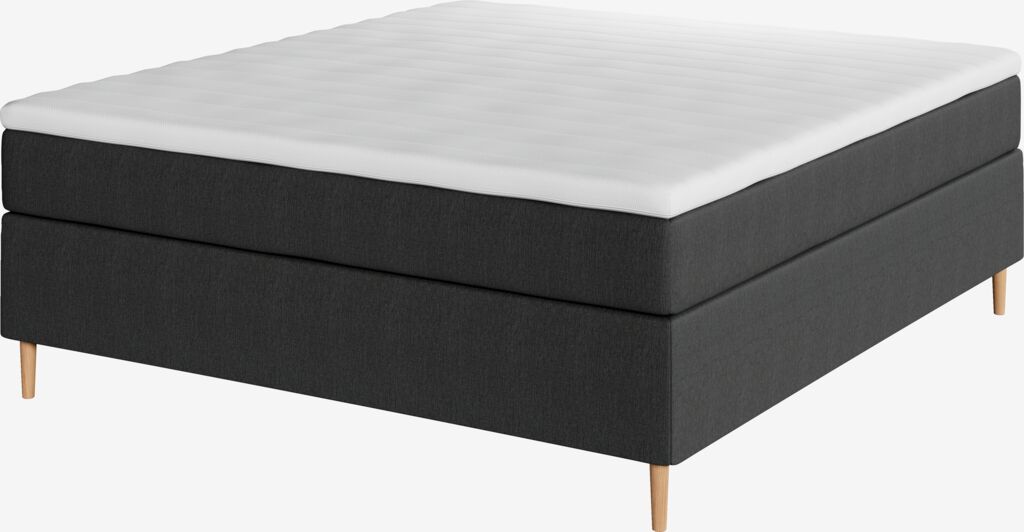 Boxspringbett 160x200 VELFJORDEN + FLYA Grau-40 Fest