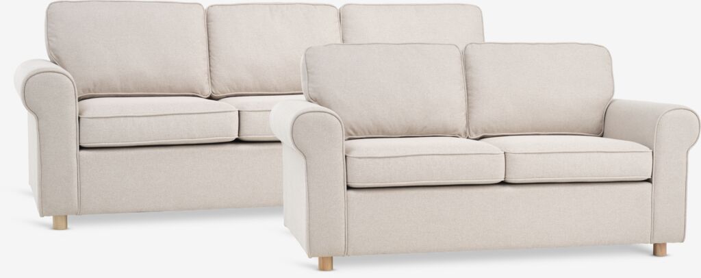 Sitzgruppe FERRITSLEV 2 Stück beige Stoff