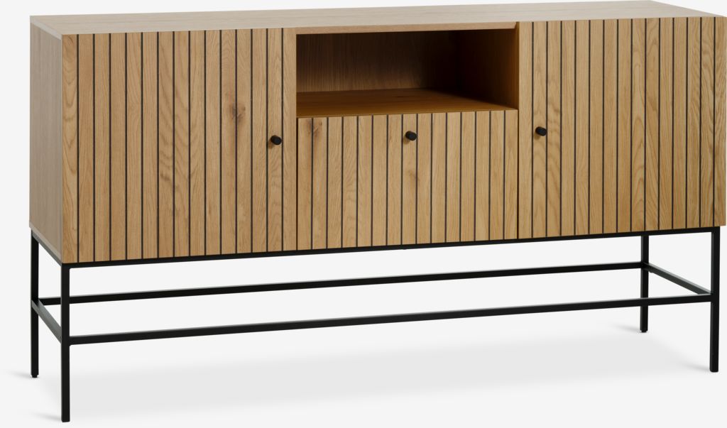 Sideboard HEMDRUP 2 Türen 1 Schublade Eiche warm