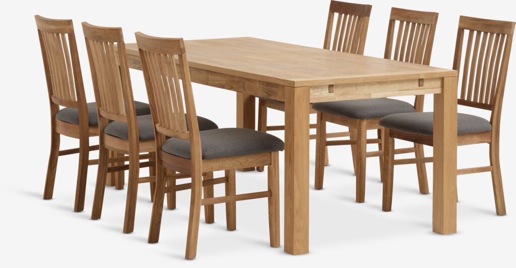 HAGE L190 Tisch Eiche natur + 4 HAGE Stühle Eiche natur