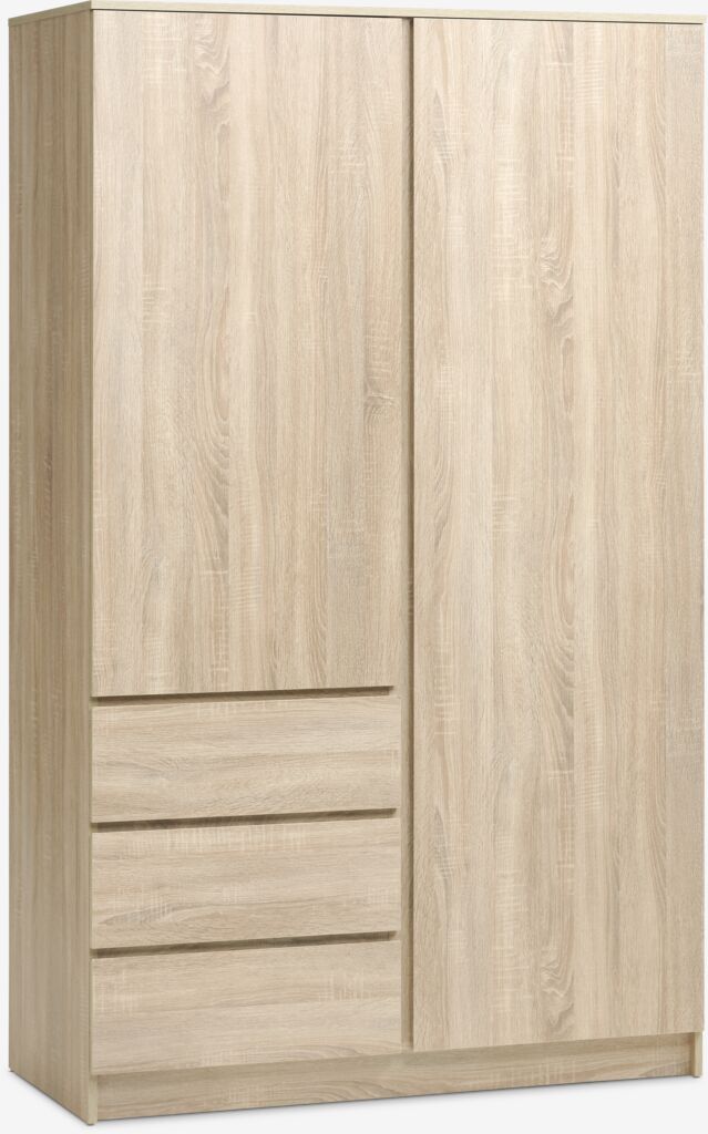 Kleiderschrank LIMFJORDEN 120x200 2T 3S hell Eichefarben