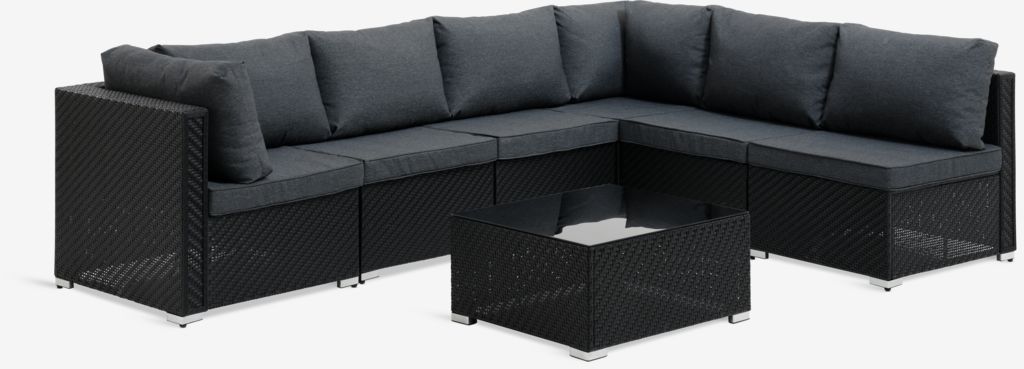 Modulares Lounge-Set EG 6 Personen schwarz