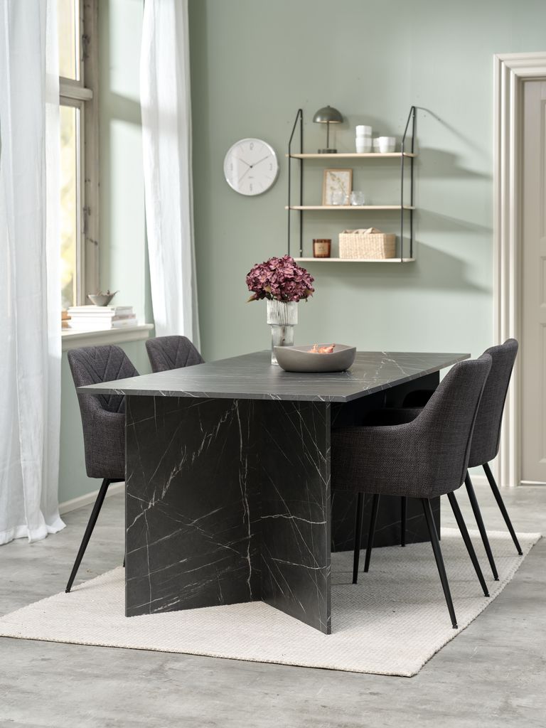 Esstisch KRONDAL 90x180 Marmor schwarz