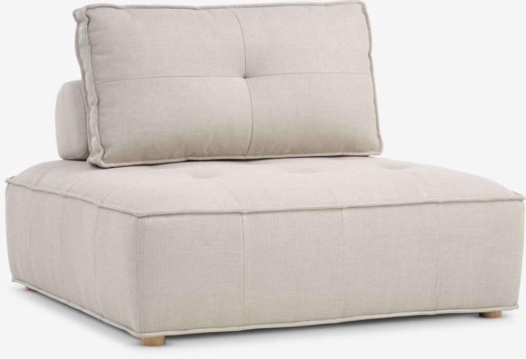 Pouf DAGSTRUP m/Rückenlehne beige Stoff