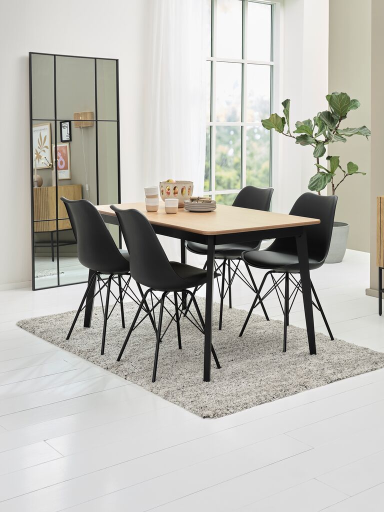 Esstisch JEGIND 80x130 Eiche natur/schwarz