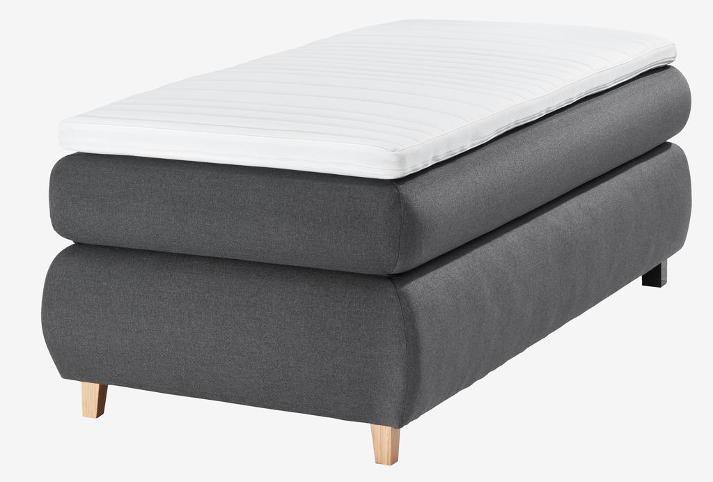 Boxspringbett 90x200cm ANDELVA grau-41 sehr fest