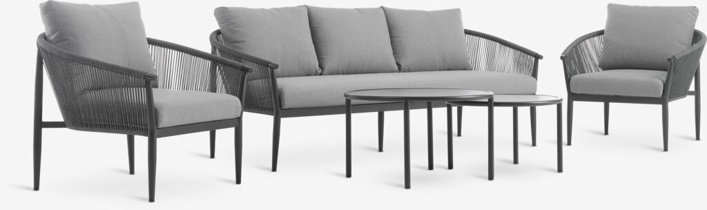 Lounge-Set HOLMESTRAND 5 Pers. grau