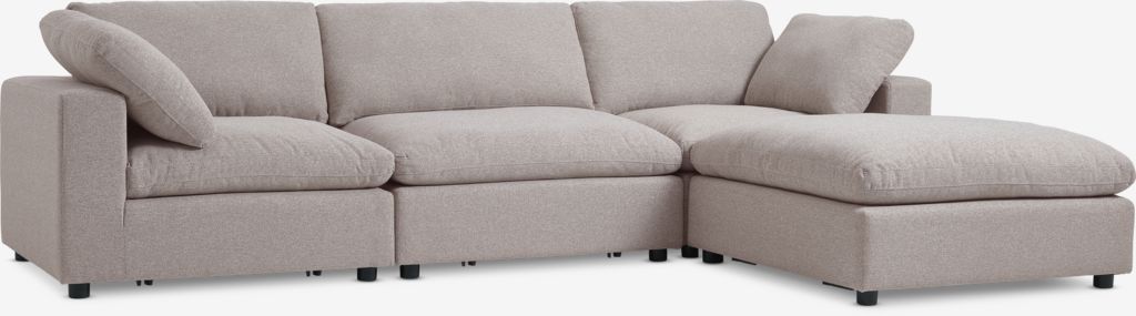 Modulares Sofa LYBY 3Pers Chaiselongue sand Stoff