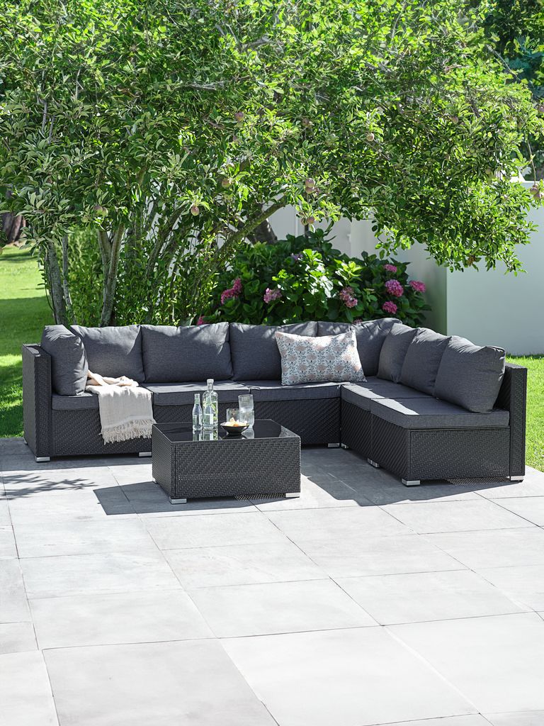 Modulares Lounge-Set EG 6 Personen schwarz