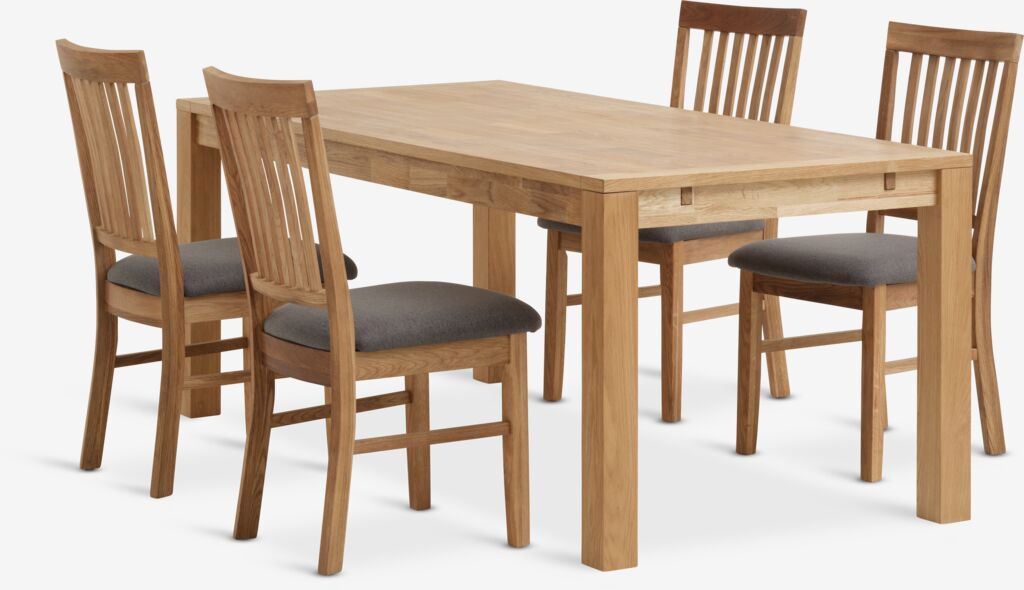 HAGE L190 Tisch Eiche natur + 4 HAGE Stühle Eiche natur